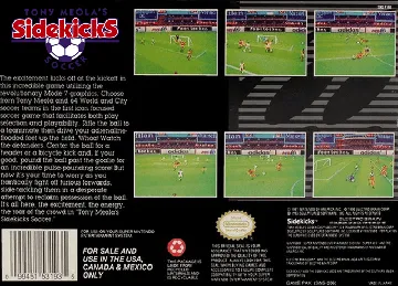Tony Meola's Sidekicks Soccer (USA) box cover back